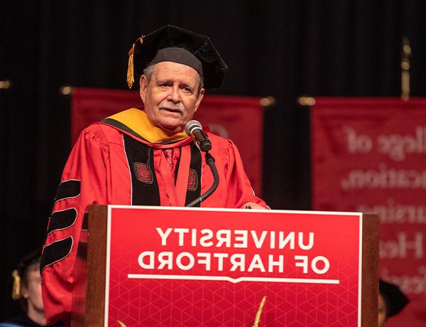 Hursey received an honorary Doctor of Commercial Science degree at UHart’s Commencement ceremony in May